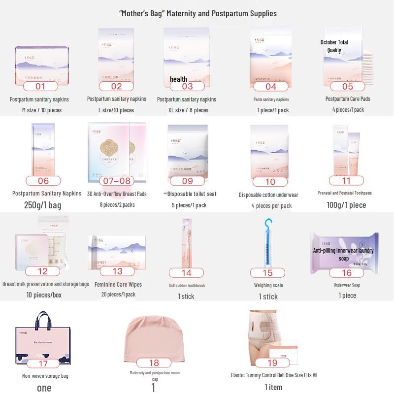 October Crystal Maternity Hospital Bag (35-piece set)