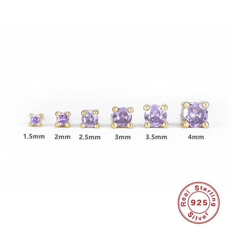 S925 Sterling Silver Classic Simple Diamond Stud Earrings Fashionable Personalized Style Earrings 6 Sets Of Accessories
