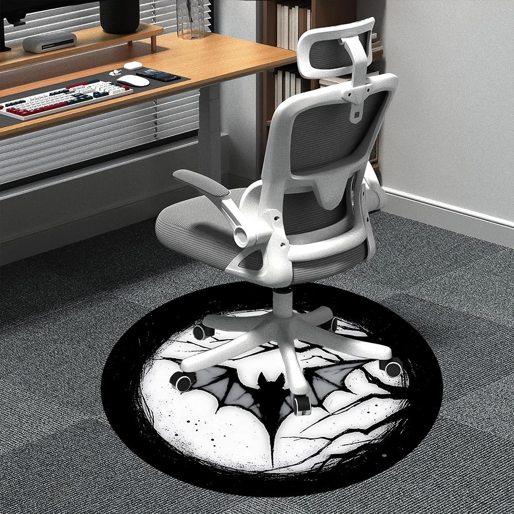 1pc Bat Symbol Office Round Area Rug, Indoor Mat Suitable ForOffice, Under Office Chairs Bedroom Living Room Home Decor, Room Deco U15