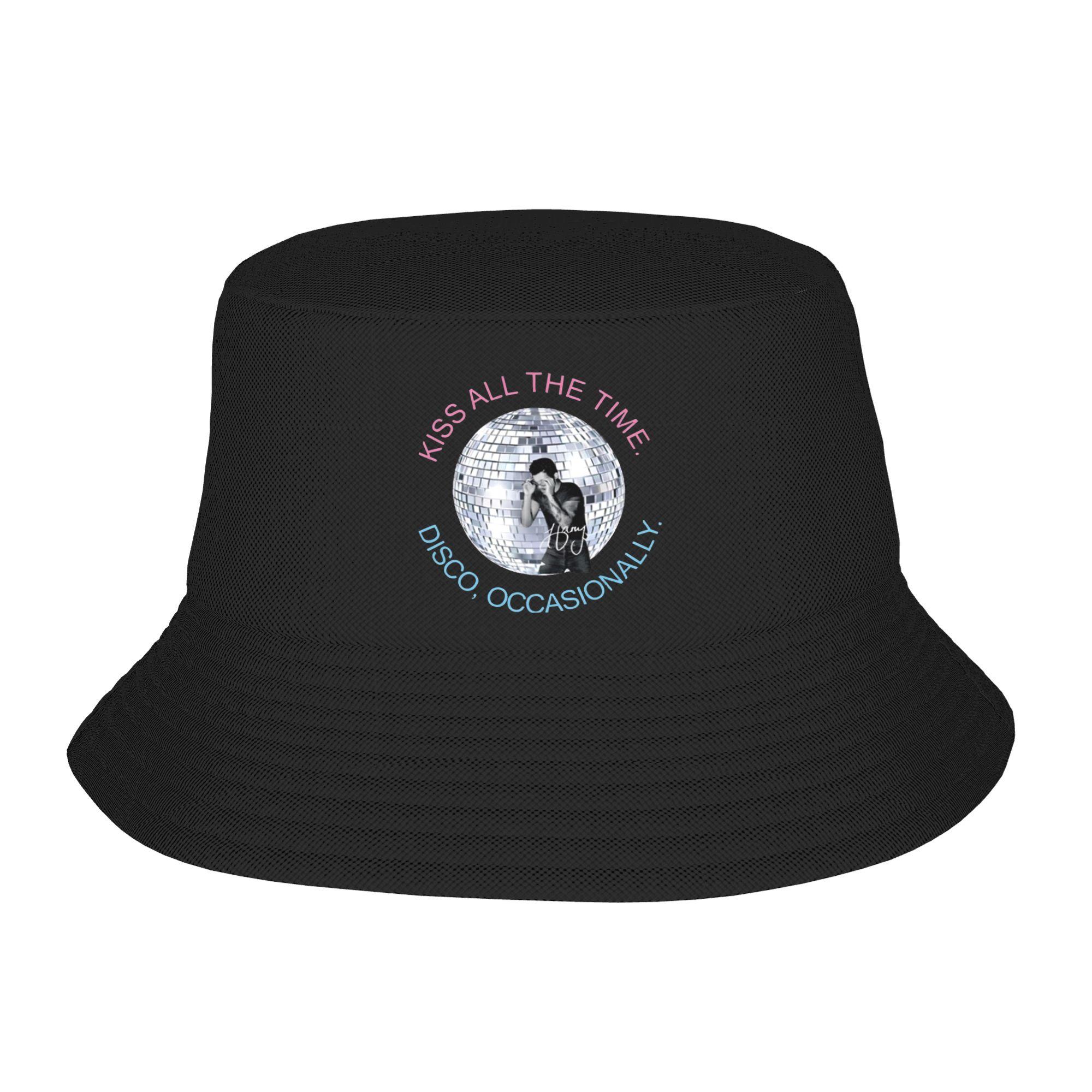 Zealous Sole Women's Headwear Harrys Styles Kiss All The Time Disco Bucket Hat Stylish Unisex Sun Hat Boonie Hat Lightweight Fishing Hats Outdoor Cm