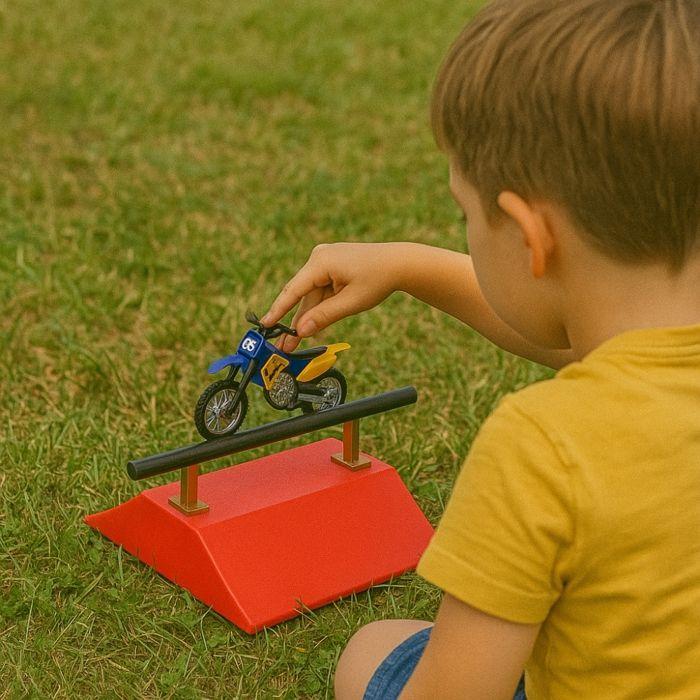 Jouet Motocross avec Skatepark et Roues de Rechange, Finger Moto, Cascade et Figures, Dès 3 Ans