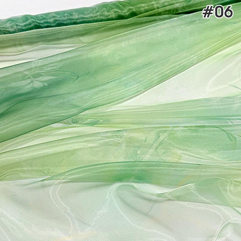 1M Chinese Style Gradient Ultra-thin Chiffon Designer Fabric Translucent Tulle Fabric DIY Ancient Hanfu Dress Costume Upholstery
