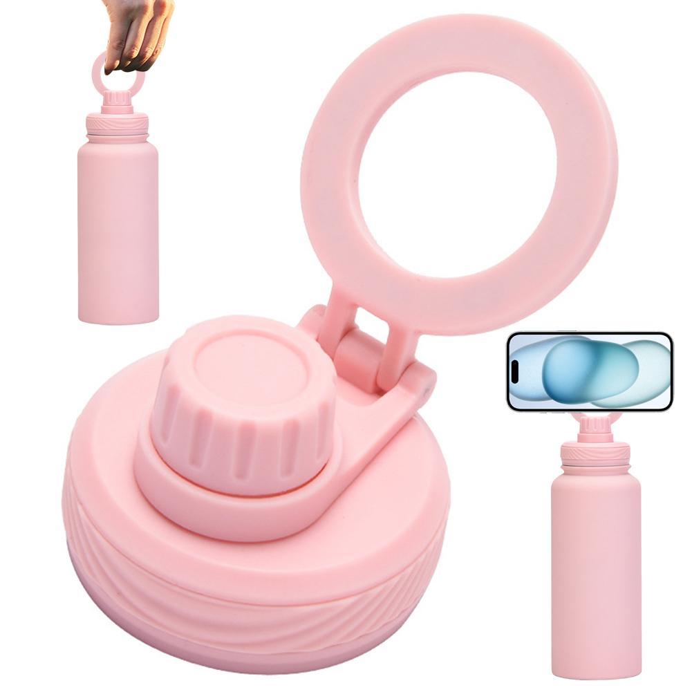 Double Vacuum Insulated Bottle Lid with Cellphone Magnetic Stand Thermal Water Cup Lid Double Layer Vacuum Cup Lid for MagSafe