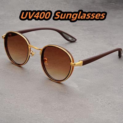 Vintage Casual Round Sunglasses Unisex Personality Versatile Outdoor Travel Sun Protection Street Photography Shades Glasses