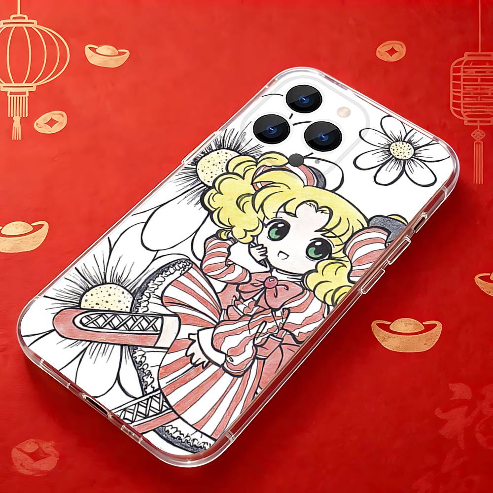 Candy 90s Anime Phone Case For iPhone 17,16,15,14,13,12,11 Pro,Max,Plus,X,XS,XR,SE4,E Mini Transparent Soft Cover