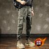 American Overalls Men's Trendy Brand Loose Velvet Versatile Casual Pants Work Wear Multi-pocket Leggings