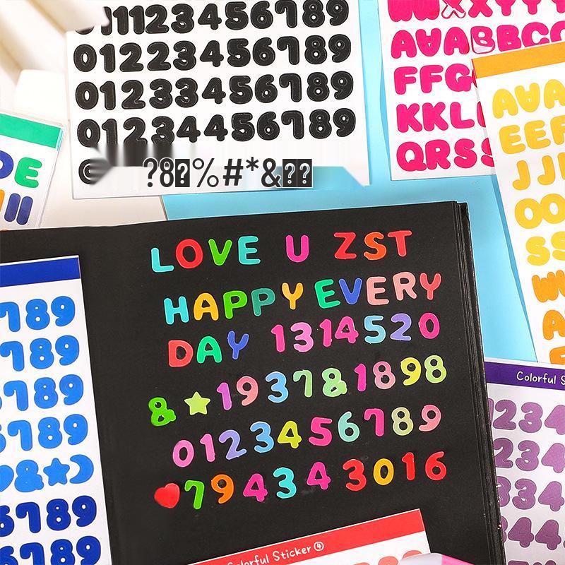 Korean Alphabet & Number Dots Sticker Set for Journals