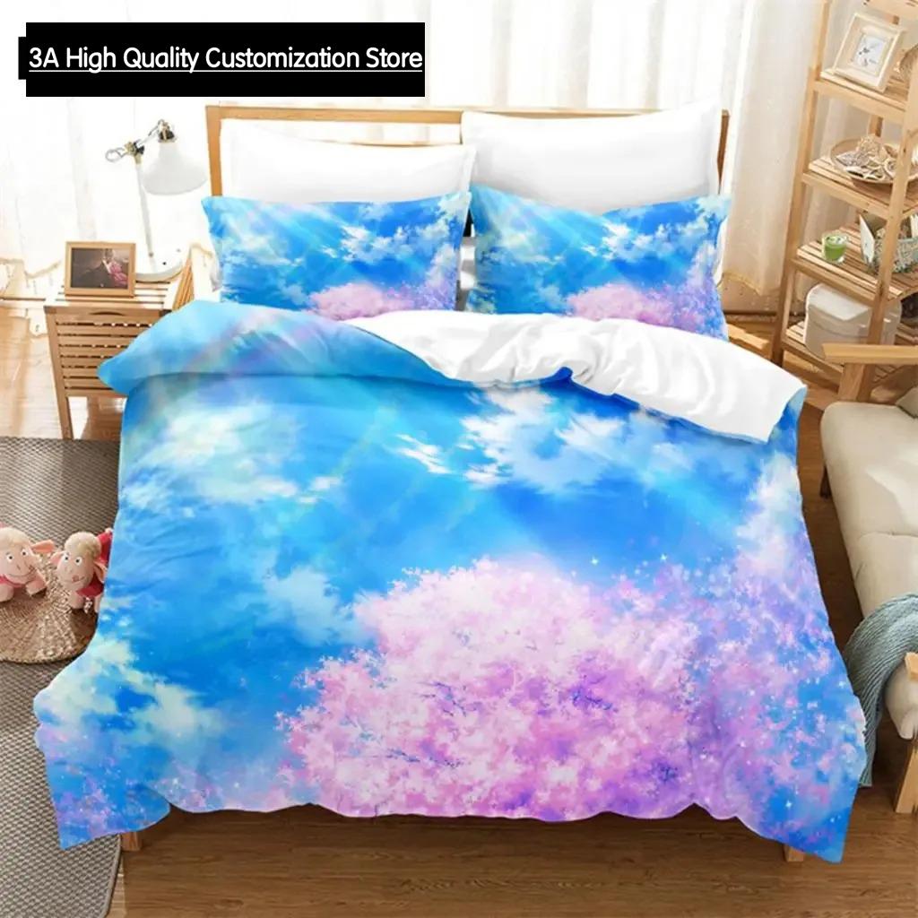 Comforter Blue Sky Scenery Queen Bedding Set Kids Bedding Digital Printing King Size