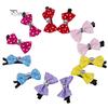10 sztuk/opakowanie Mini Bow Pet Hairpin Ribbon Bowknot Hair Clips