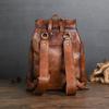Chaozhou Vintage Handmade Leather Backpack for Casual Travel, 14-Inch Laptop Bag