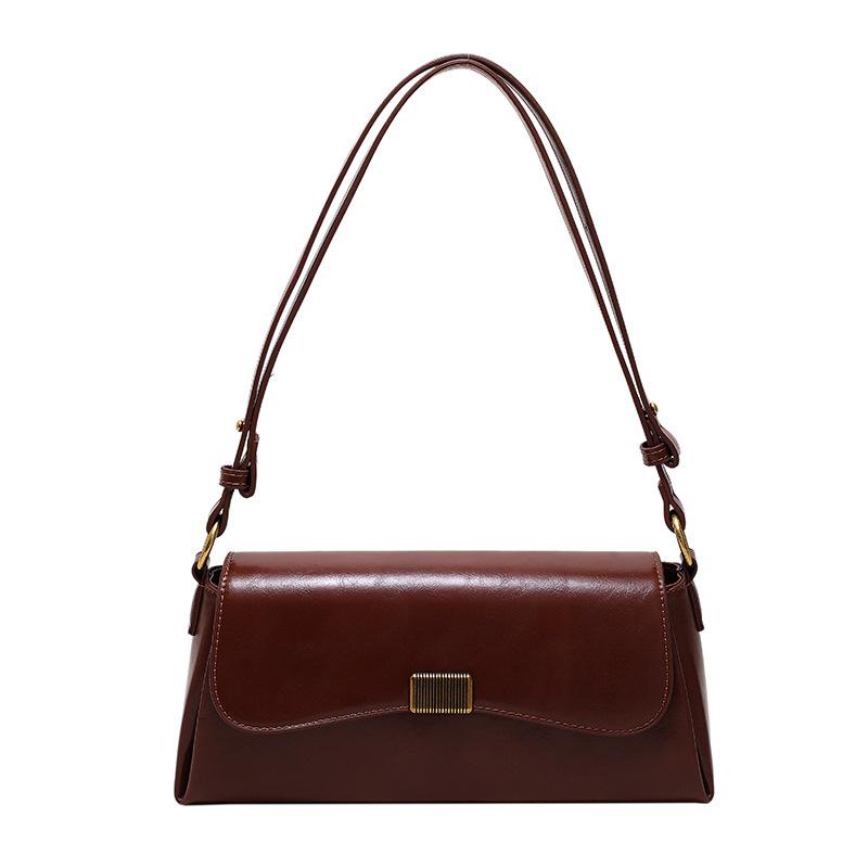 Women's Large Capacity Single Shoulder Bag Trendy Fashion Solid Color Crossbody Bag Autumn Winter New Style PU Underarm Bag