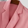 INCERUN Men Lapel Neck Long Sleeve One Buttons Casual Loose Thin Blazer Coats
