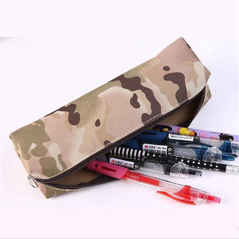Fashion Boys Creative Military Student Pencil Case Stationery Storage Bag