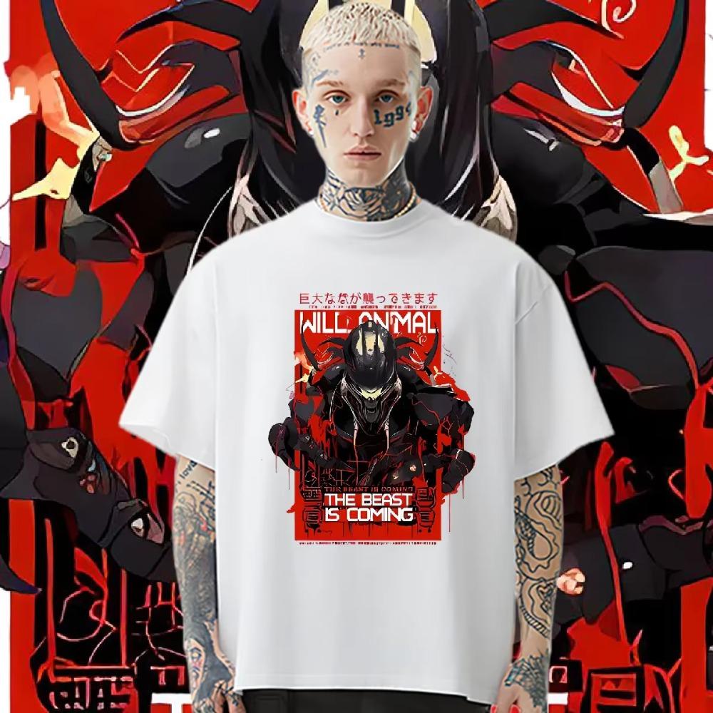 Machnal Shirt Loose O-Neck Tops Hip Hop Men's Clothes Harajuku T-shirt Causal Oversize Tees