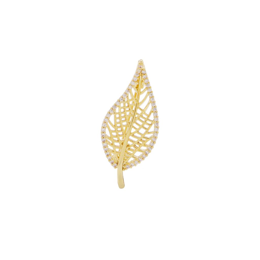 Delicate Small Leaf Brooch Men'S And Women'S Fashion Simple Brooch Niche Creative Pin Anti-Light Coat Suit Decoration