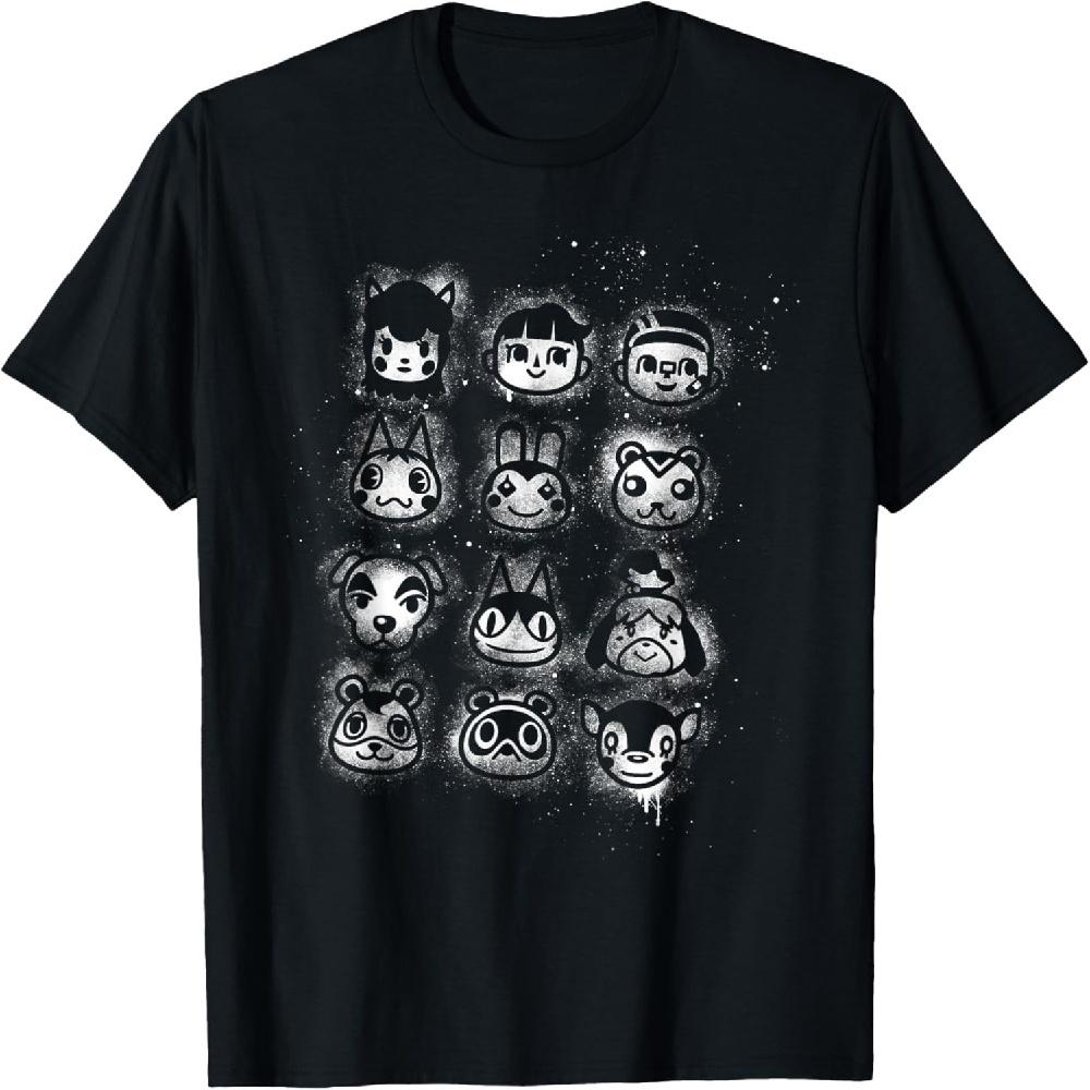 Animal Crossing Spray Painted Group Shot Graphic T-Shirt T-Shirt S