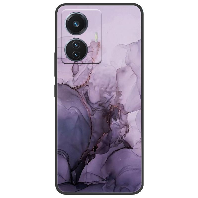 For Vivo T1 4G Y55 4G iQOO Z6 44 W V2153 Case Marble Soft Matte Silicone Back Cover For Vivo T1 44W Full Coverage Phone Shell