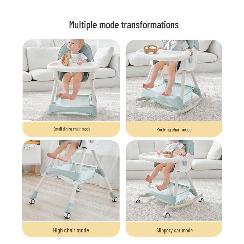 Adjustable Foldable Baby High Chair with Recline Function