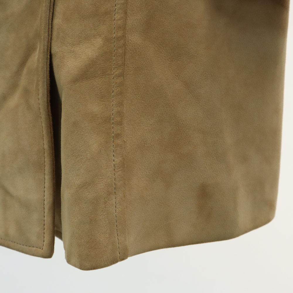 Loewe Made In Spain Suede Leather Coat 40 Beige Women Used