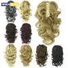 Short Curly Synthetic Hair Black To Burgundy Clip In Hair Extension Little Pony Tail Claw Ponytail False Hair On Clips