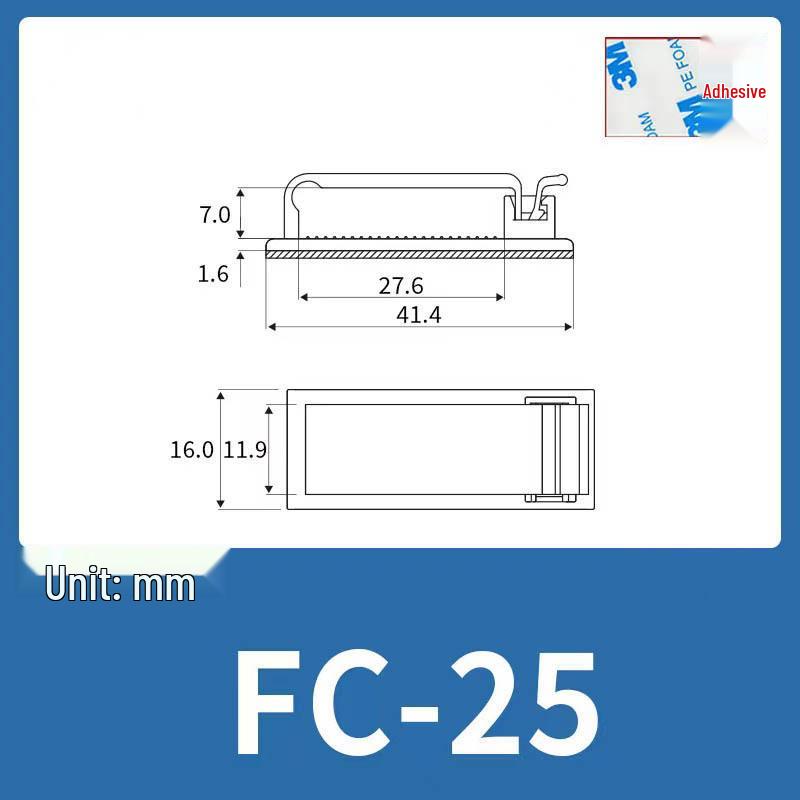 Adhesive Cable Management Clips: Wire Fixing & Organizer Base FC-30/40/50