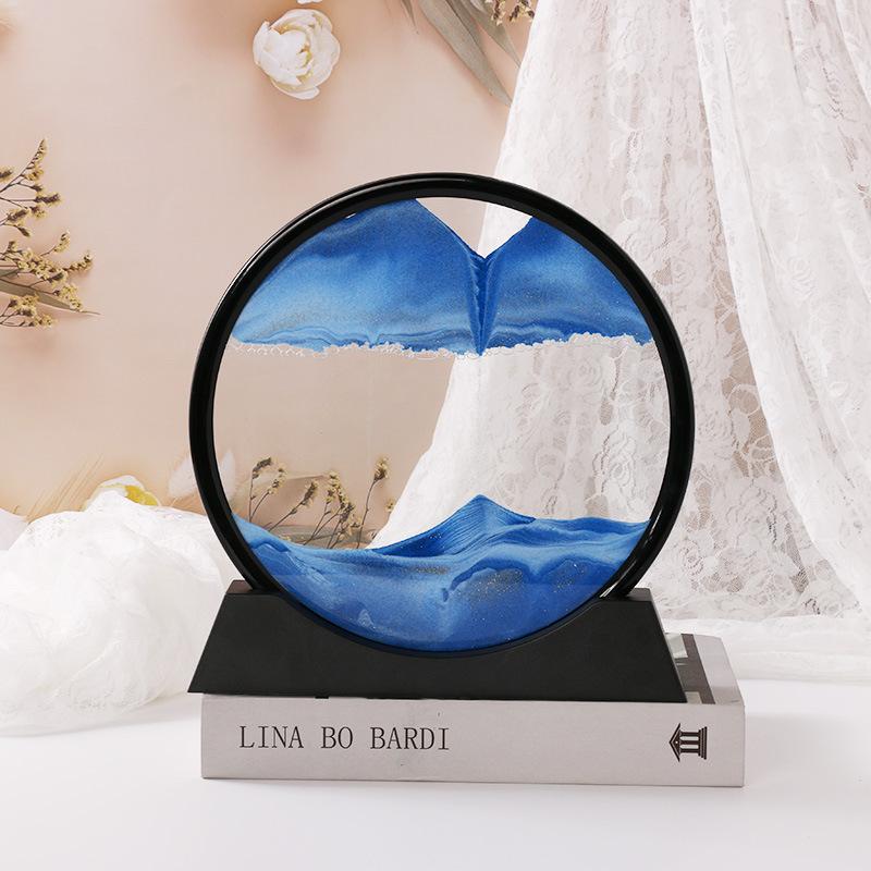 Sandscape Hareketli Kum Sanatı Çerçevesi Hızlı Kum 3D Dinamik Sıvı Kum Saati Kinetik Kum Boyama Akan Kum Ofis Ev Dekoru Hediyeler