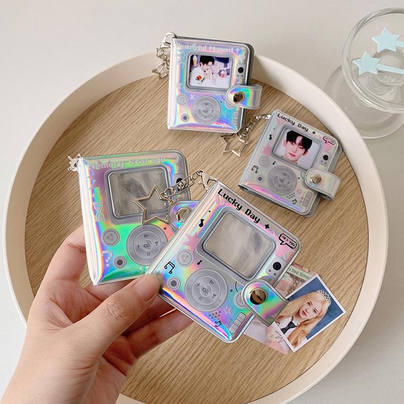 Kpop Photocard Holder Idol Card Collect Book 2inch Mini Photo Albums Ins Photocard Keychain for Bags