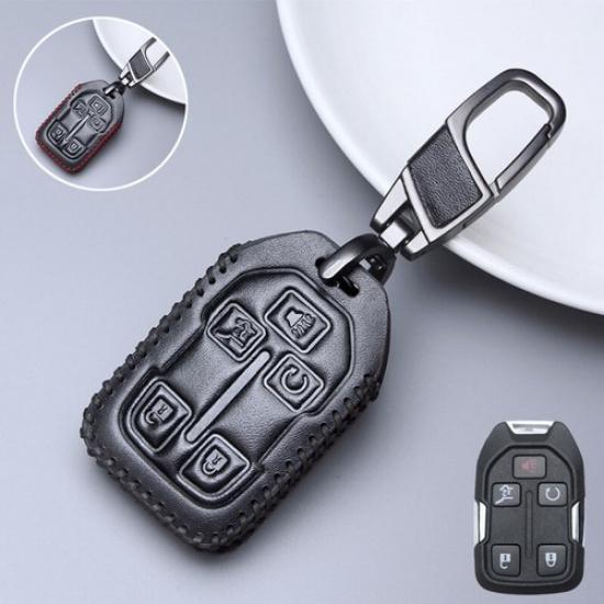 Genuine Leather Car Key Fob Case Cover For Chevy Silverado For GMC Sierra Terrai