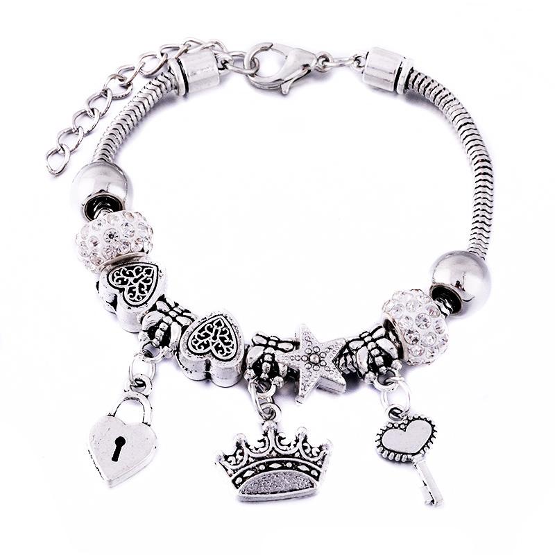 Fashion Glamour Bangle Jewelry 6 Colors Metal Lobster Buckle Snake Chain Beaded Bangles For Women Summer Bracelet Romantic Gift