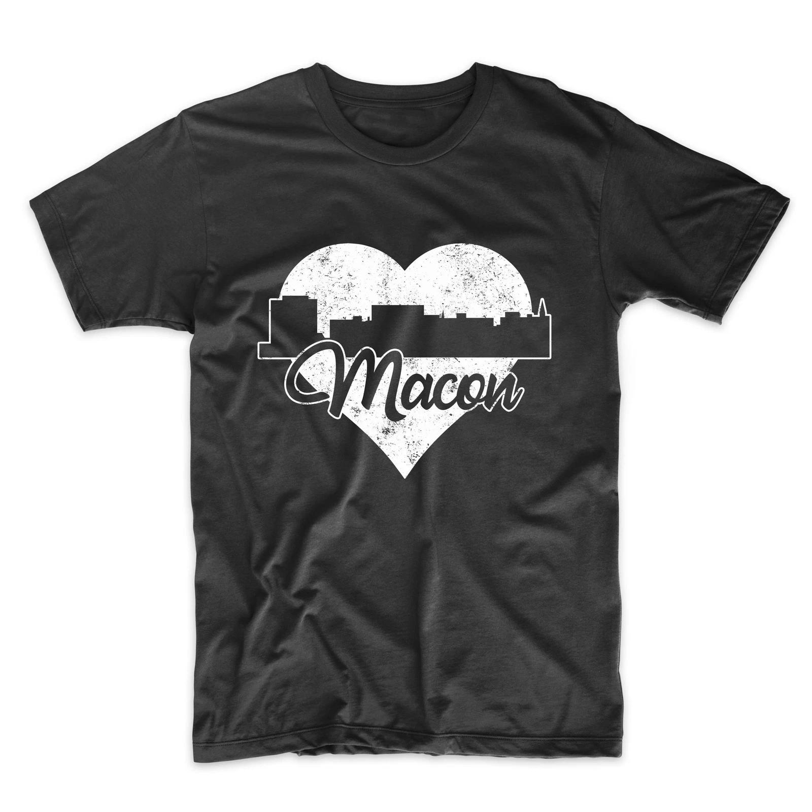 

Men s Macon Shirt - Retro Macon Georgia Skyline Heart Distressed T-Shirt 2XL