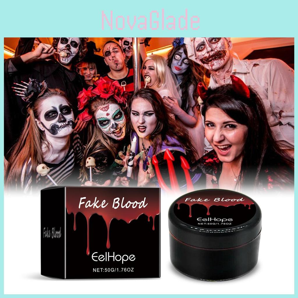 Eelhope Realistic Halloween Fake Blood Makeup Prop Easy Washable Blood Gel 50g