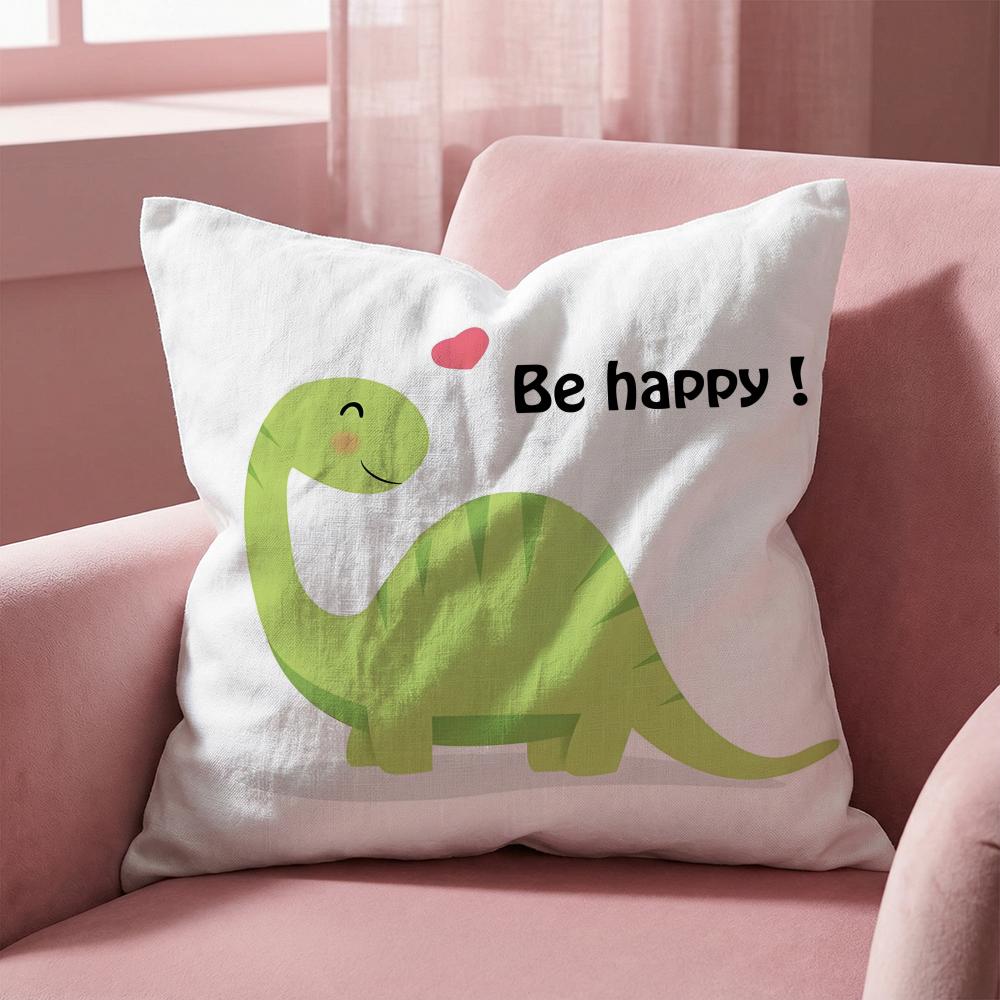 Cute Jurassic Dinosaur Cushion Cover Multi-Scene Pillow Cover for Home & Car - Reversible, Soft & Durable for Daily Use