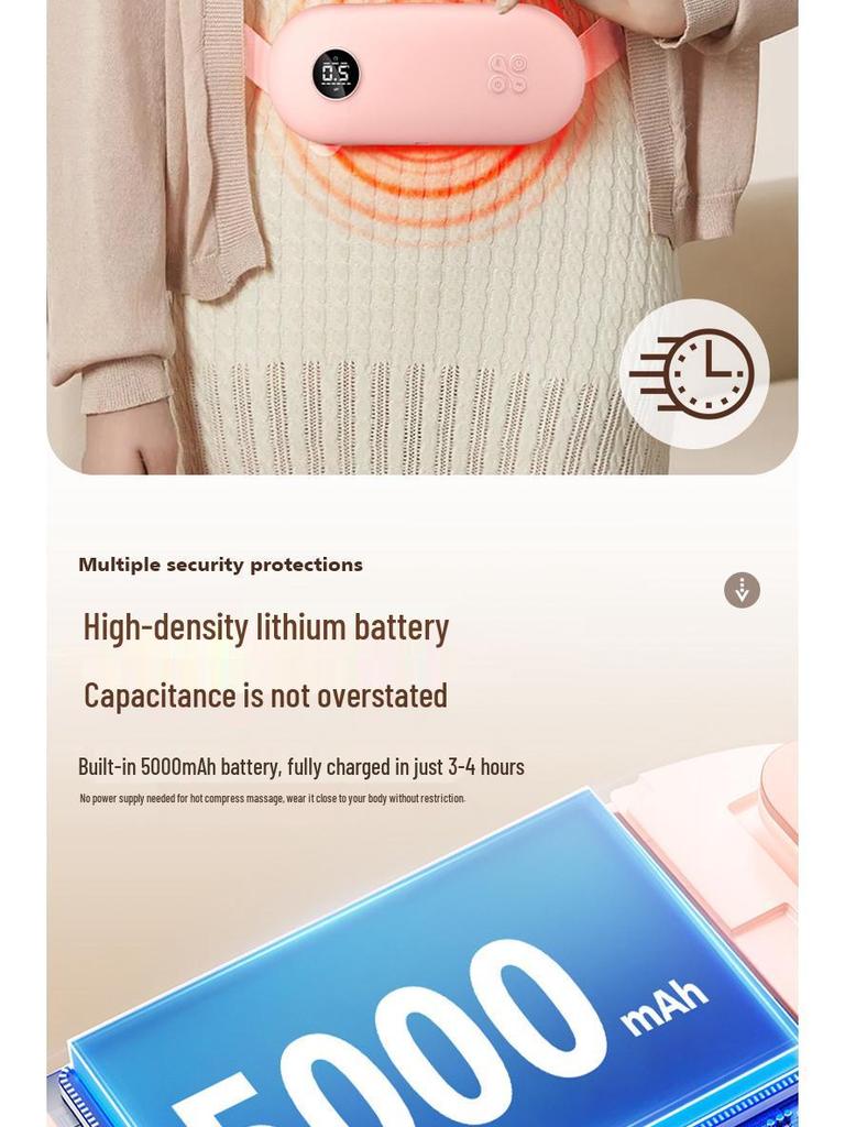 Cozy Uterus Heating Belt & Cartoon Doll: Vibration Massage & Lumbar Support Hot Compress - Perfect Period Comfort Gift.