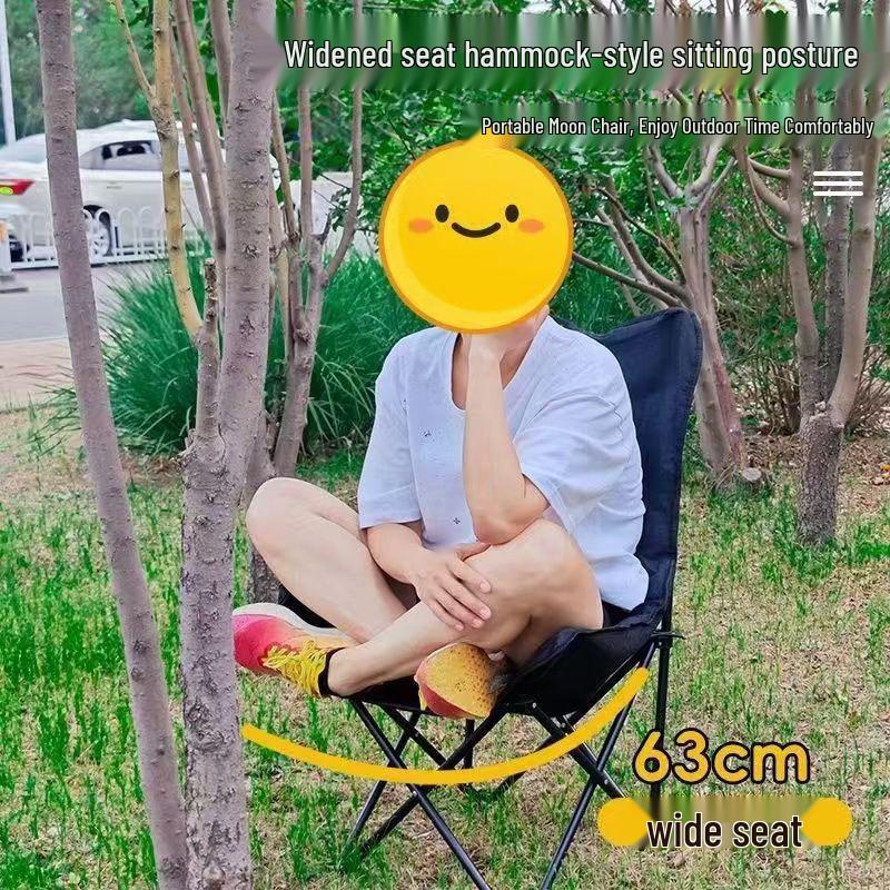 Portable High-Back U-Shaped Folding Moon Chair for Outdoor Leisure and Camping
