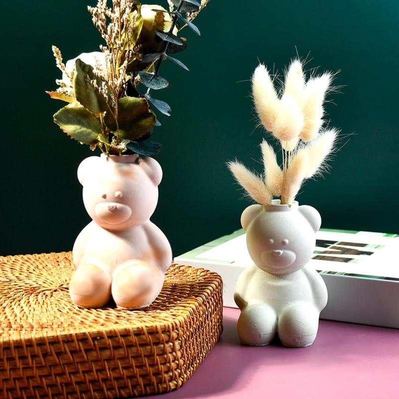 Flexible Silikonform Zement Tonformen Gips Blumentopfform zum Basteln Bärenform Blumentöpfe oder Stifthalter
