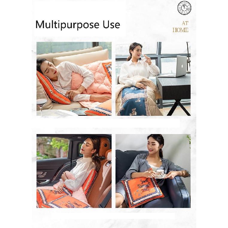 Chinese Style Pillow Quilt Dual-use Car Office Blanket High Quality Cotton Portable Foldable Quilt
