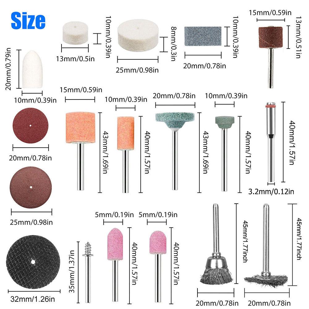 105Pcs/Set Mini Electric Drill Grinder Bits Rotary Power Tool Grinding Accessory