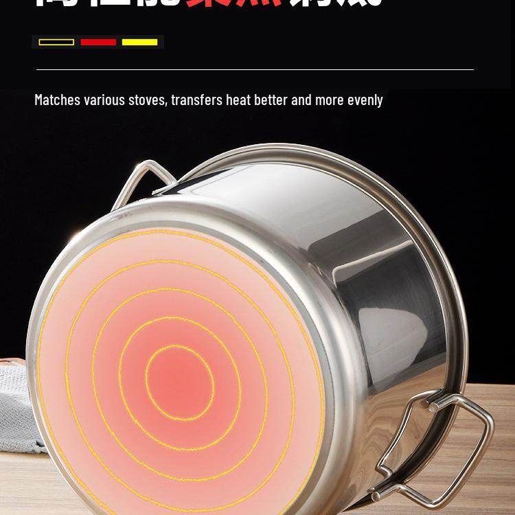 Runder Edelstahl-Eimer mit Deckel - Suppen- & Lake-Topf mit großem Fassungsvermögen