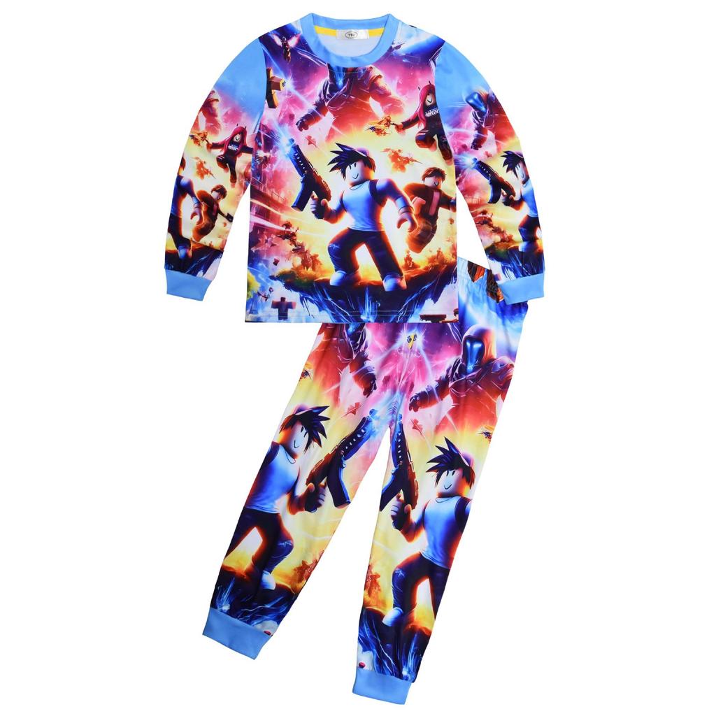 Long-Sleeved Boys' Set Roblox Printed Medium And Older Children'S Loungewear Set Long-Sleeved Two-Piece Set 81109