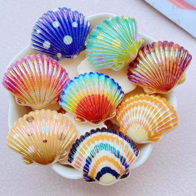 10Pcs New Cute Resin Cartoon Colorful Shells Series Flat Back Scrapbooking DIY Jewelry Craft Decoration Accessories