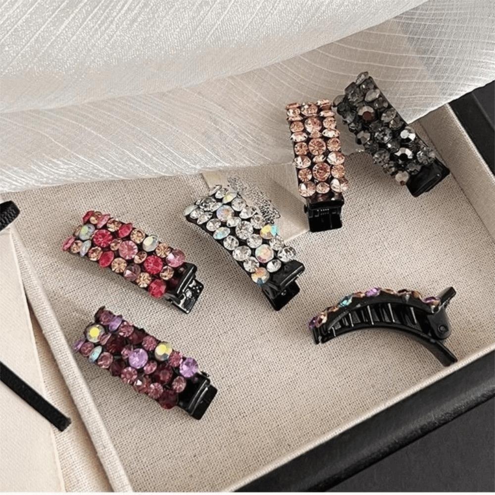 1pcs Colorful Rhinestone Duckbill Hairpin Acetate Material Small Side Clip Bangs Ponytail Holder
