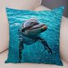Federa per Cuscino Delfino Vita Marina Motivo Pesci Barriera Corallina Tessuto Morbido Studio Ufficio Casa Decorazione Federa