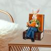 Reading Rabbit Statue Bunny Statue Adornment Table Decoration Tabletop Ornament Creative Resin for Bookshelf Entrance Bedroom