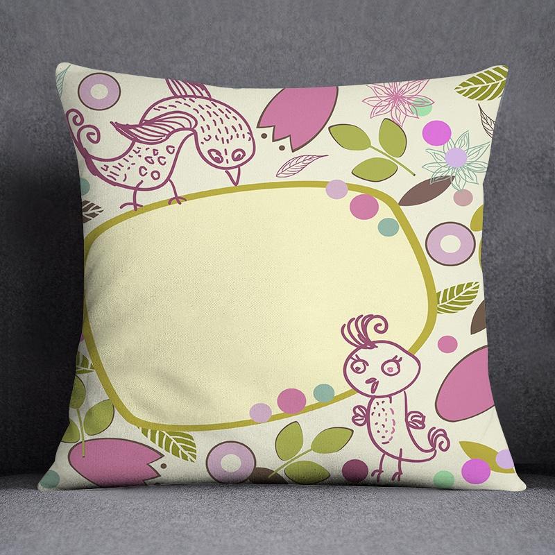 Kleine Frische Serie Muster Dekorative Kissenhülle Quadratische Kissenhülle Heim- Büro-Dekoration (45cm * 45cm)