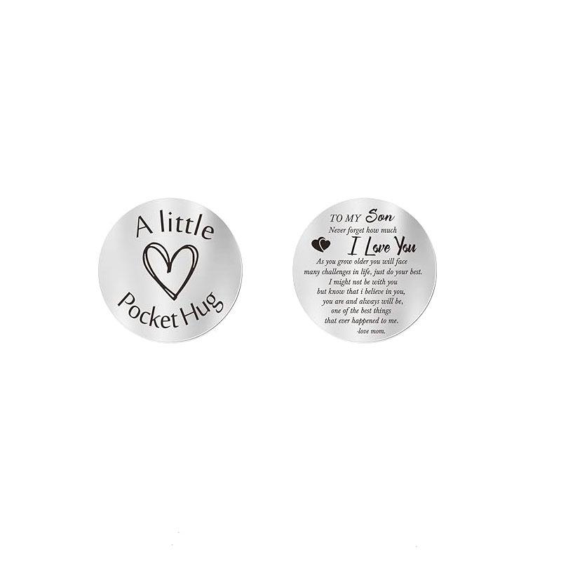 Inspirational Double-sided Engraved Stainless Steel Decision Coin Keychain Gift for Friends and Relatives
