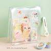 Portable Transparent File Document Bag Pouch Plastic Envelope Bill Invoice Storage   with Button & String Tie Closure for   School U
