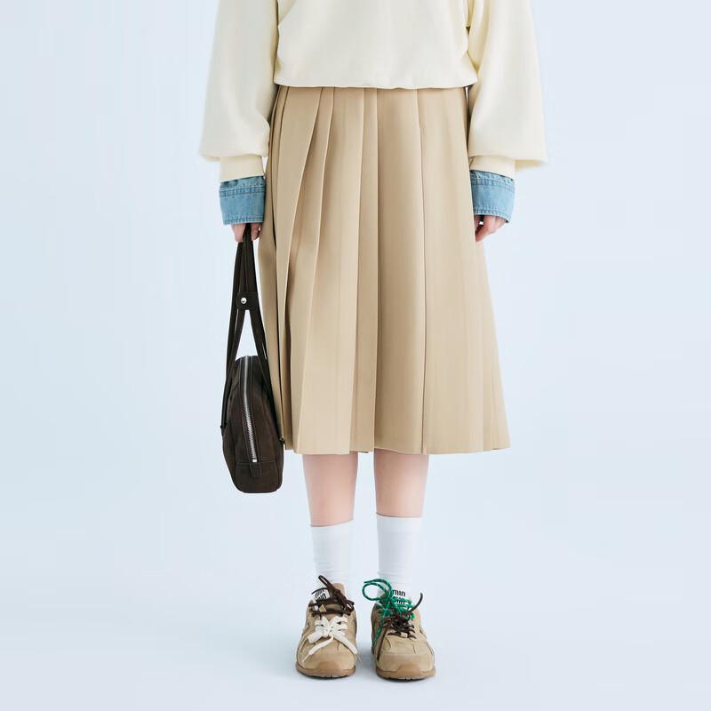 LEDIN Pleated Midi Skirt L