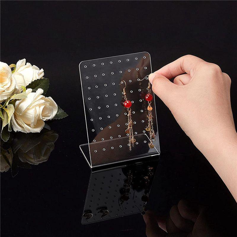 AEE4-6PCS Acrylic Jewelry Stand For Earrings Ear Studs Show Plastic Jewelry Display Rack Organizer Holder For Necklaces
