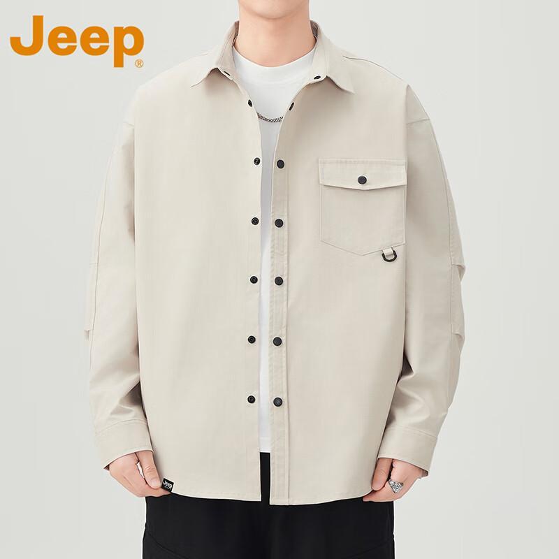 JEEP Men's Long Sleeve Loose Fit Shirt