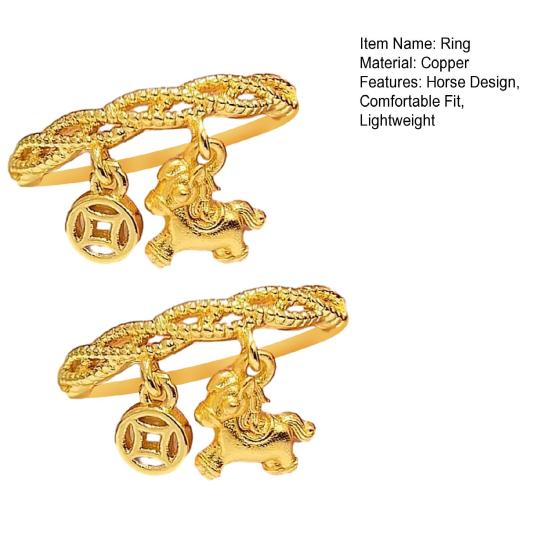 1/2 Τεμάχια Δαχτυλίδι Δακτύλου Κεφάλι Αλόγου Σχέδιο Χρήματος Δαχτυλίδι Γυναικείο Έτος Αλόγου 2026 Ανοιχτό Ρυθμιζόμενο Δαχτυλίδι Αξεσουάρ Κοσμήματα